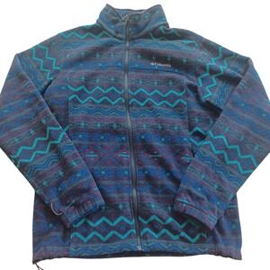 Columbia‎ Womens Geometric Aztec Full Zip Fleece Interchange Jacket Large